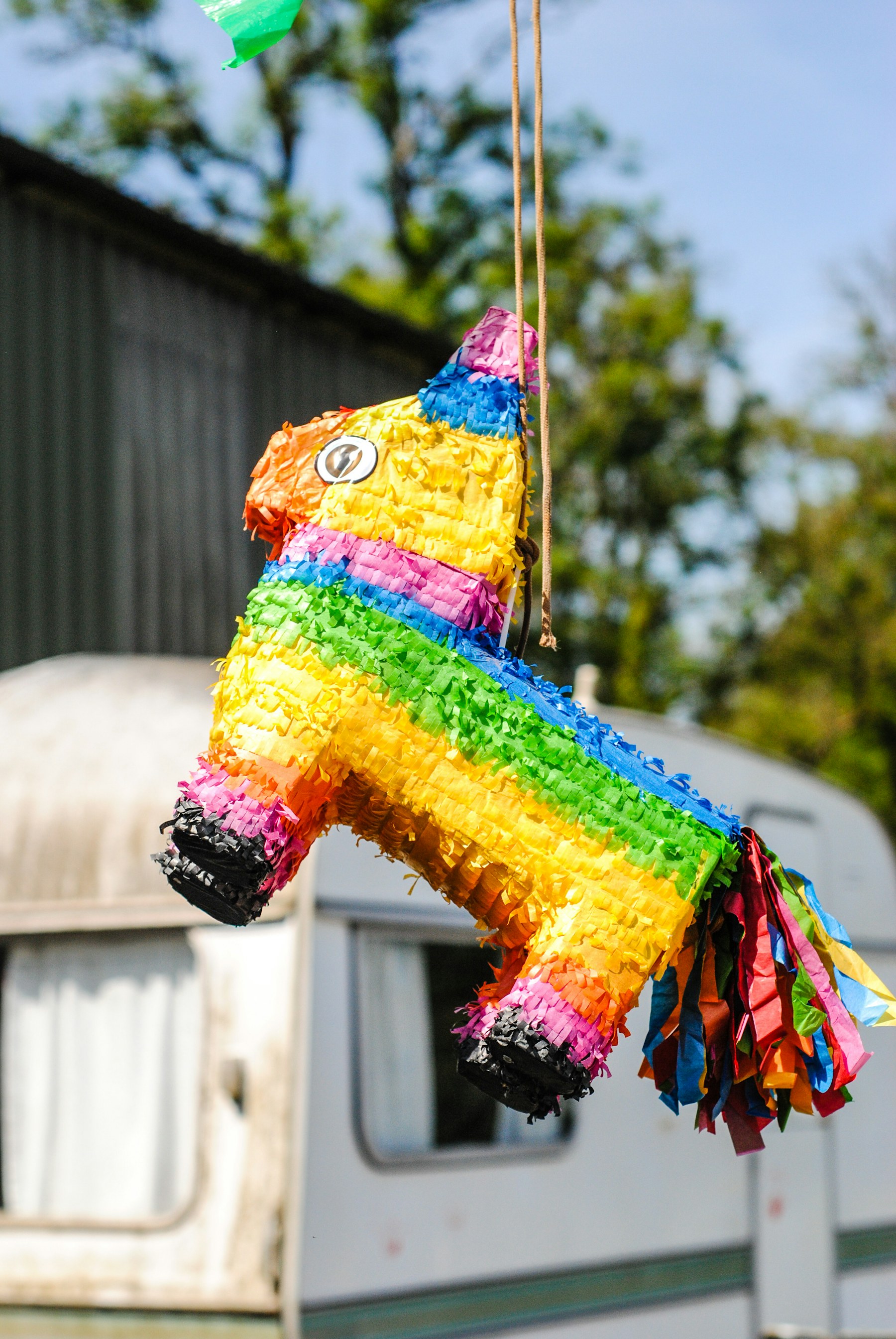 Traditional Mexican piñata at a Posadas celebration